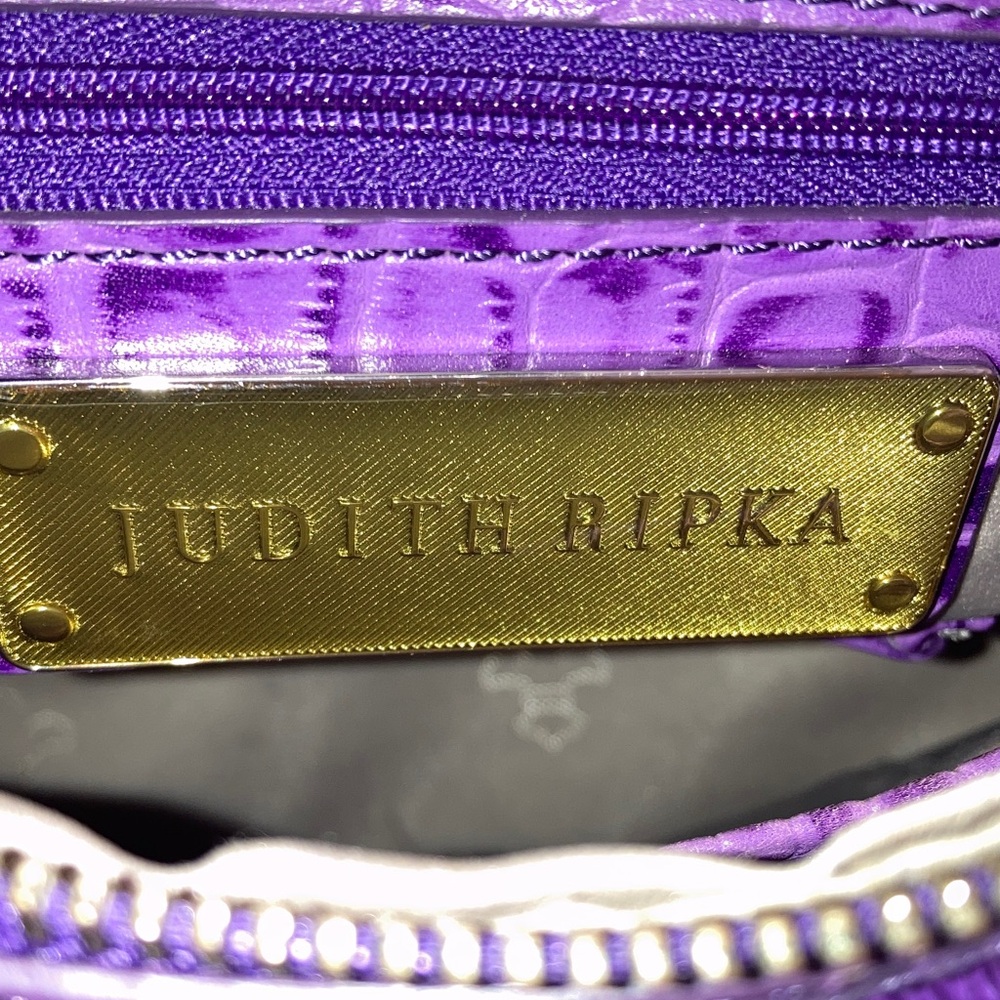 Judith Ripka Purple Embossed Women's Bag - Picture 6 of 9